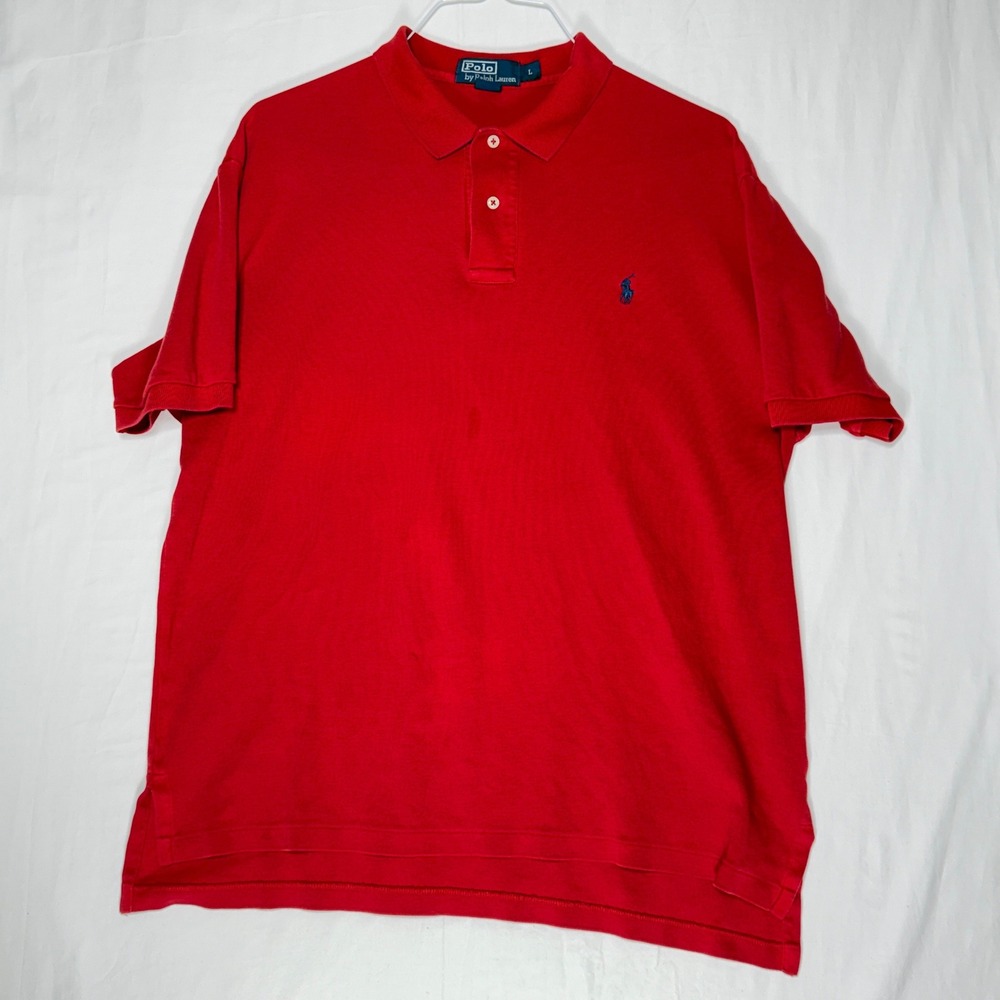 Polo Ralph Lauren Men Red Classic Fit Polo Shirt Size L - Picture 2 of 8